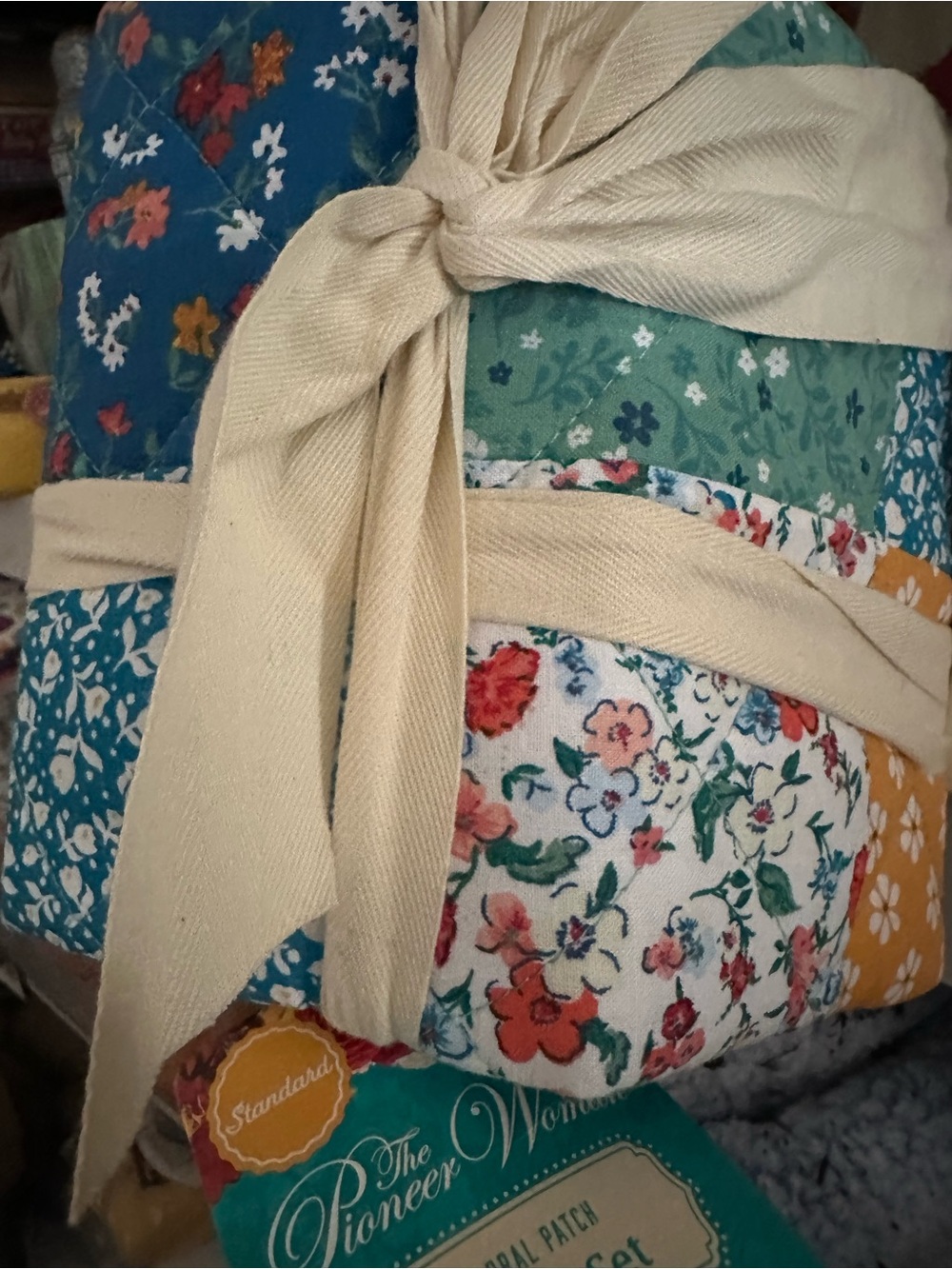 The Pioneer Woman Floral Patchwork sham set Cream, Blue, Green, Orange
